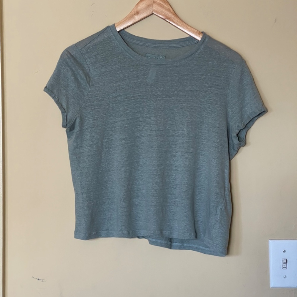 Sigrid Olsen Green Short Sleeve Top